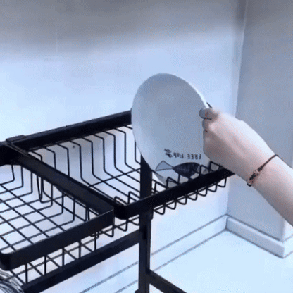 Estante Escurridor de Cocina – Acero Inoxidable con soporte para Platos y Utensilios