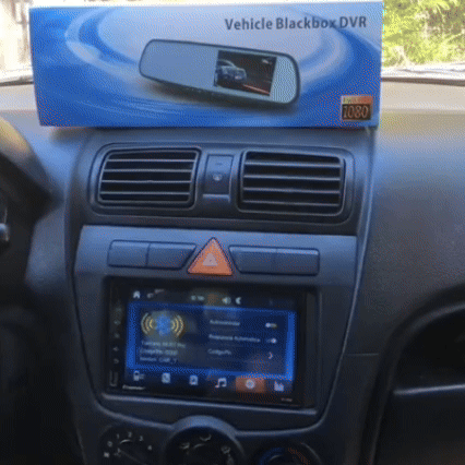 Dashcam - Cámara para Auto con Espejo Retrovisor 360°, Doble Lente, Pantalla IPS 4.3