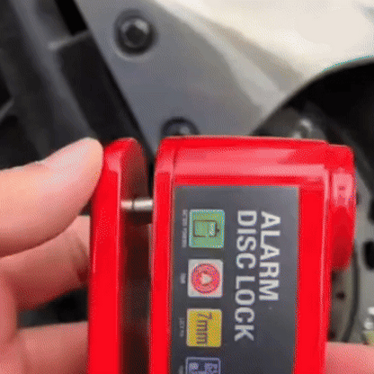 Candado Antirrobo Moto  con Alarma  – Recargable por USB, Acero Reforzado, Sensor de Vibración, Incluye Cable de Seguridad