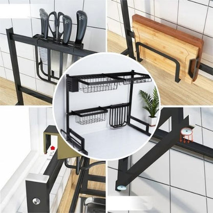 Estante Escurridor de Cocina – Acero Inoxidable con soporte para Platos y Utensilios