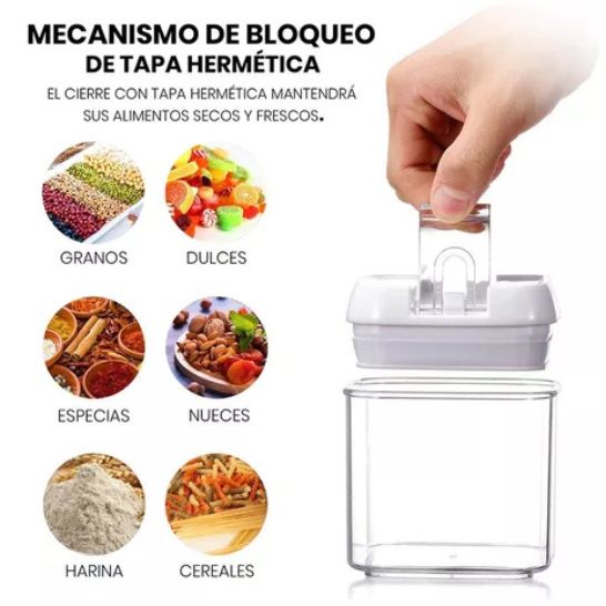 SET DE 5 CONTENEDORES 🥗 ALMACENA TUS ALIMENTOS HERMÉTICAMENTE