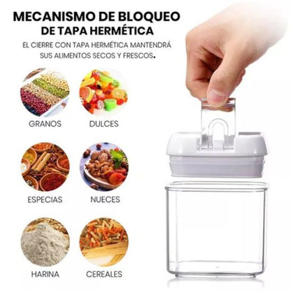 SET DE 5 CONTENEDORES 🥗 ALMACENA TUS ALIMENTOS HERMÉTICAMENTE