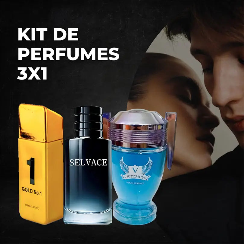 Kit 3x1 de Perfumes Exclusivos para hombres