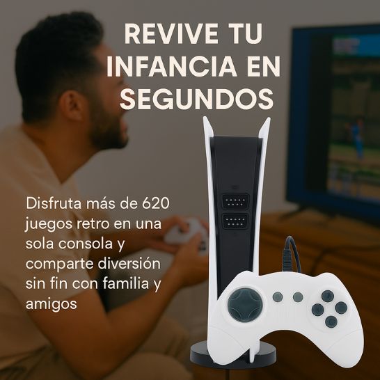 Consola Retro GS5 – 8 Bits con 620 juegos clásicos.