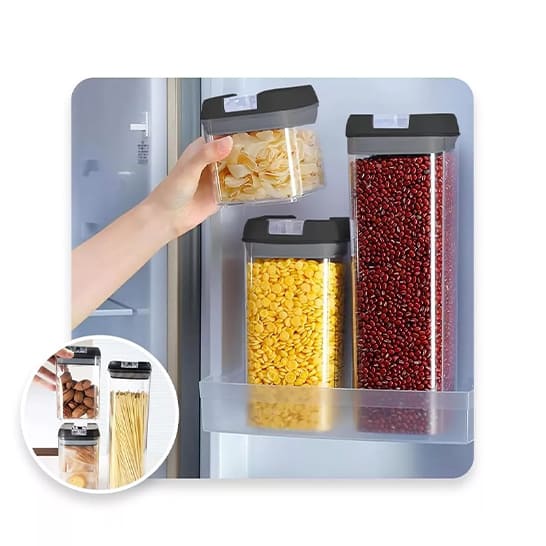 SET DE 5 CONTENEDORES 🥗 ALMACENA TUS ALIMENTOS HERMÉTICAMENTE