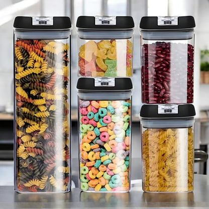 SET DE 5 CONTENEDORES 🥗 ALMACENA TUS ALIMENTOS HERMÉTICAMENTE