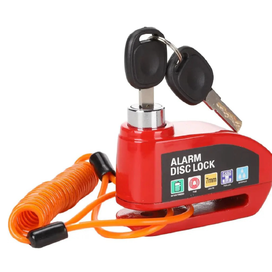 Candado Antirrobo Moto  con Alarma  – Recargable por USB, Acero Reforzado, Sensor de Vibración, Incluye Cable de Seguridad