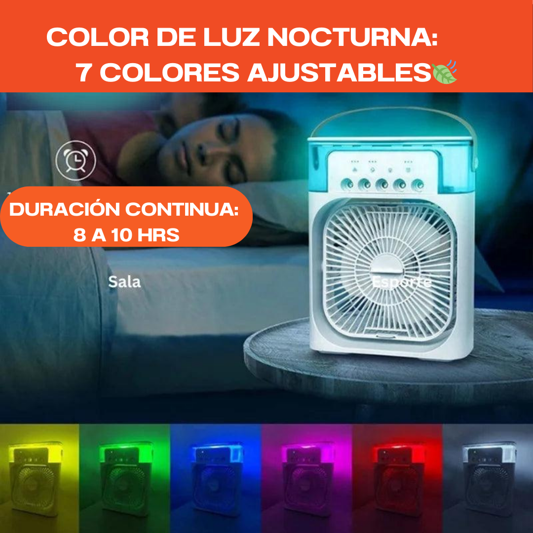 Enfriador Portátil Todo en Uno: Ventila, Humidifica y Enfría