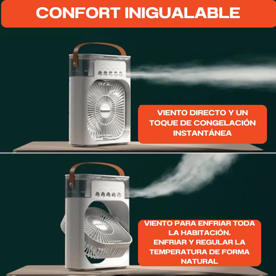 Enfriador Portátil Todo en Uno: Ventila, Humidifica y Enfría