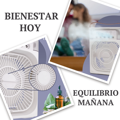 Enfriador Portátil Todo en Uno: Ventila, Humidifica y Enfría