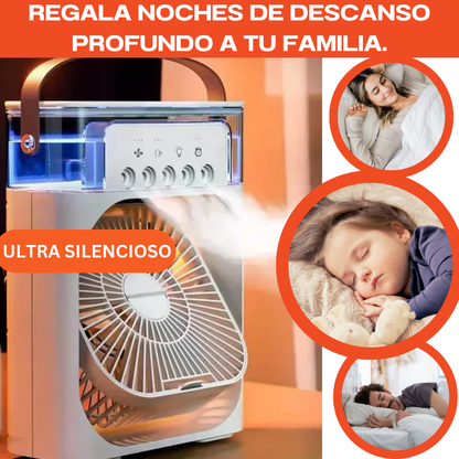 Enfriador Portátil Todo en Uno: Ventila, Humidifica y Enfría