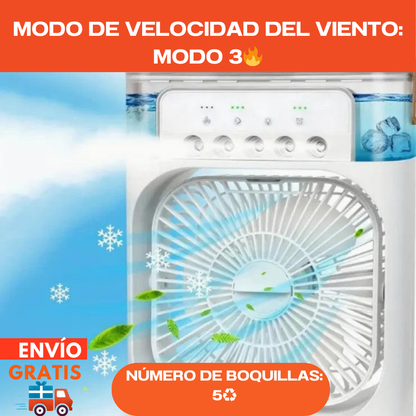 Enfriador Portátil Todo en Uno: Ventila, Humidifica y Enfría